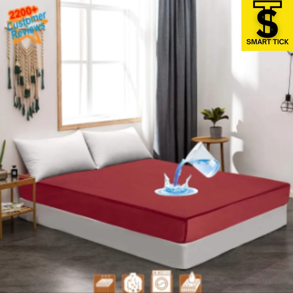 Waterproof Mattress Cover For Double Bed King Size Fitted Mattress Protector Anti Slip Bed Sheet