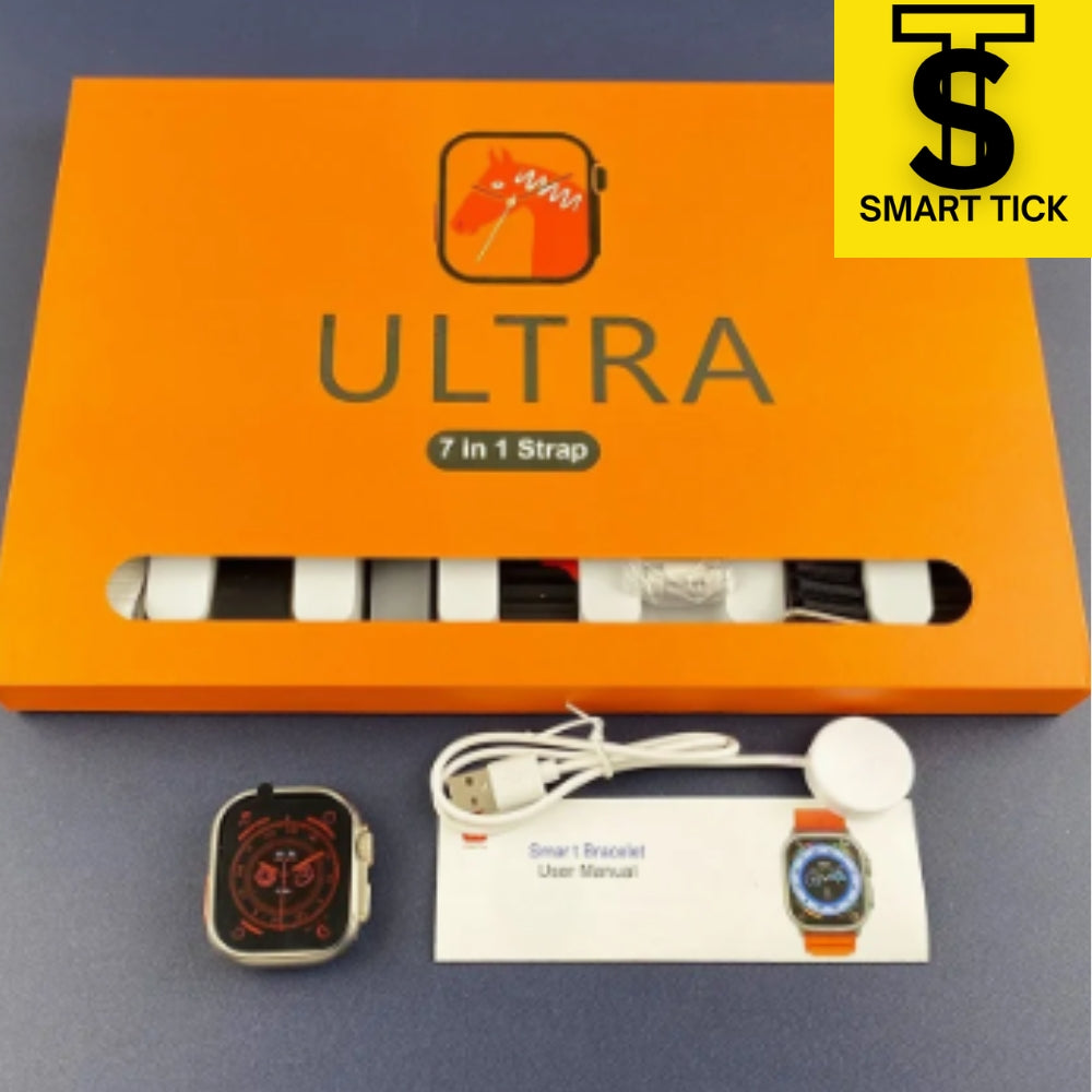 New Smart Watch Ultra 7 in 1 Strap 49mm 2.01inch Full Touch Screen Sport Fitness Watch IP67 Waterproof Bt Call Sports Smartwatch