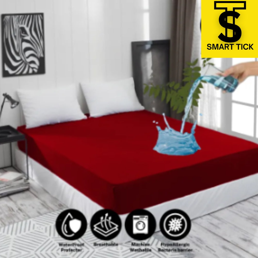 Waterproof Mattress Cover For Double Bed King Size Fitted Mattress Protector Anti Slip Bed Sheet