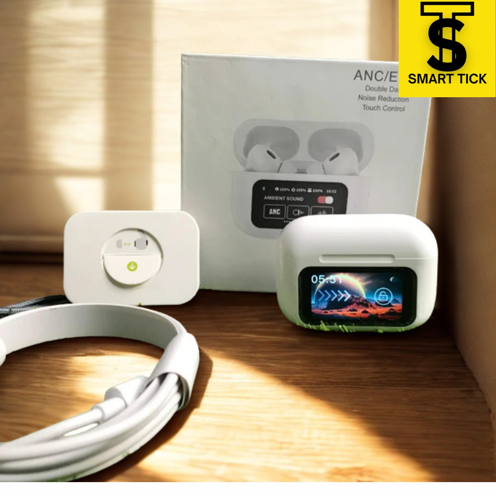 A9 Pro High Quality Sound, ENC Noise Reduction Wireless Airpods With Smart Touch Screen Control
