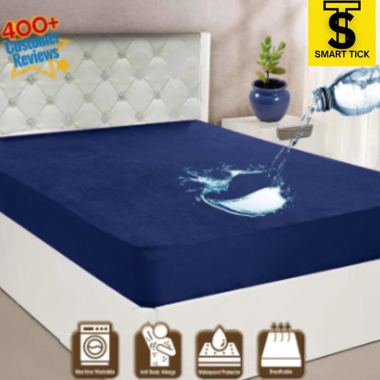 Waterproof Mattress Cover For Double Bed King Size Fitted Mattress Protector Anti Slip Bed Sheet