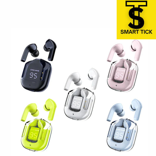 Air31 Wireless Earbuds Bluetooth 5.3, Wireless Earphones Transparent with Deep Bass Hi-Fi Stereo Sound, Bluetooth Headphone with Built-in Mic