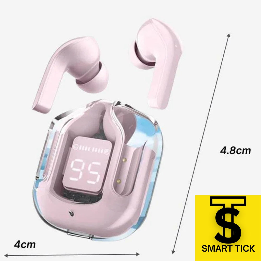 Air31 Wireless Earbuds Bluetooth 5.3, Wireless Earphones Transparent with Deep Bass Hi-Fi Stereo Sound, Bluetooth Headphone with Built-in Mic