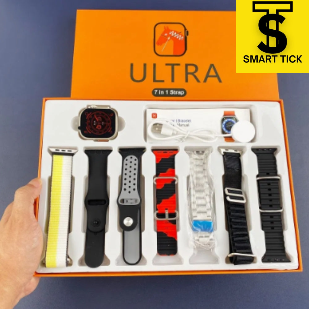 New Smart Watch Ultra 7 in 1 Strap 49mm 2.01inch Full Touch Screen Sport Fitness Watch IP67 Waterproof Bt Call Sports Smartwatch
