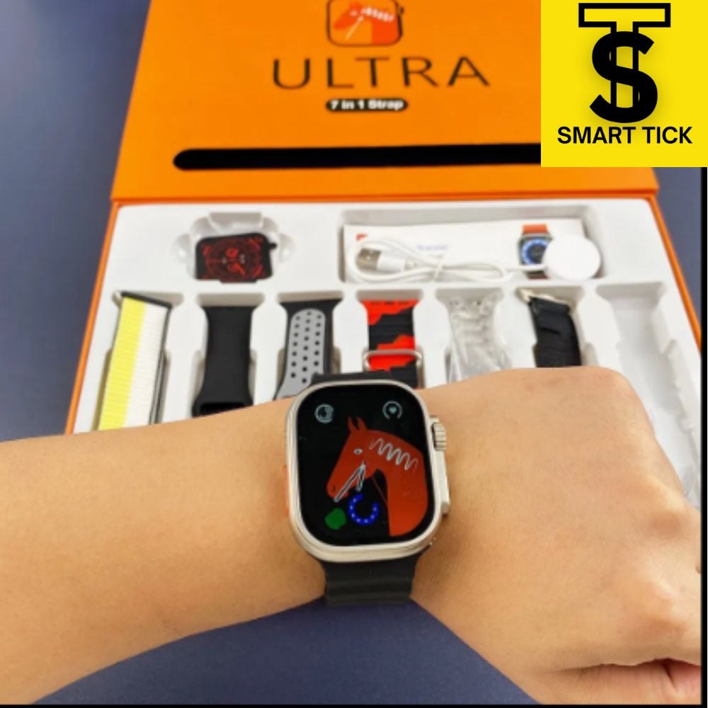 New Smart Watch Ultra 7 in 1 Strap 49mm 2.01inch Full Touch Screen Sport Fitness Watch IP67 Waterproof Bt Call Sports Smartwatch