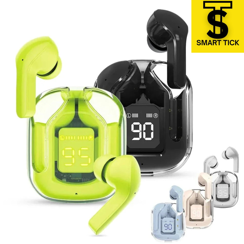 Air31 Wireless Earbuds Bluetooth 5.3, Wireless Earphones Transparent with Deep Bass Hi-Fi Stereo Sound, Bluetooth Headphone with Built-in Mic