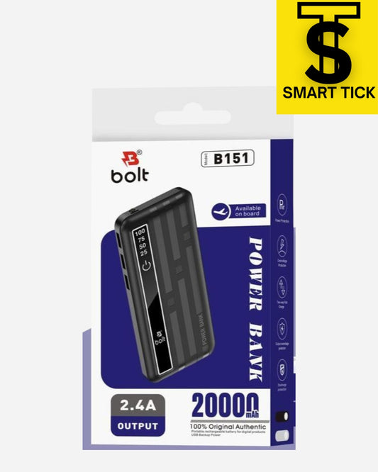 Bolt B151 Power Bank with a capacity of 20,000mAh